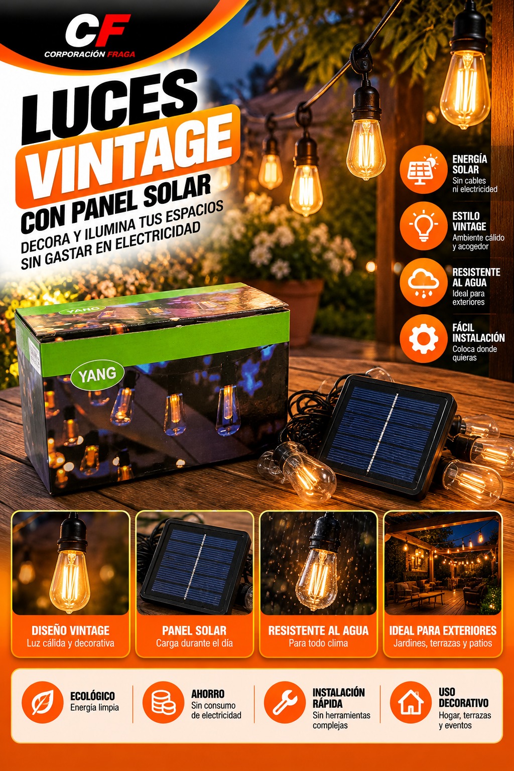 LUCES CON PANEL SOLAR